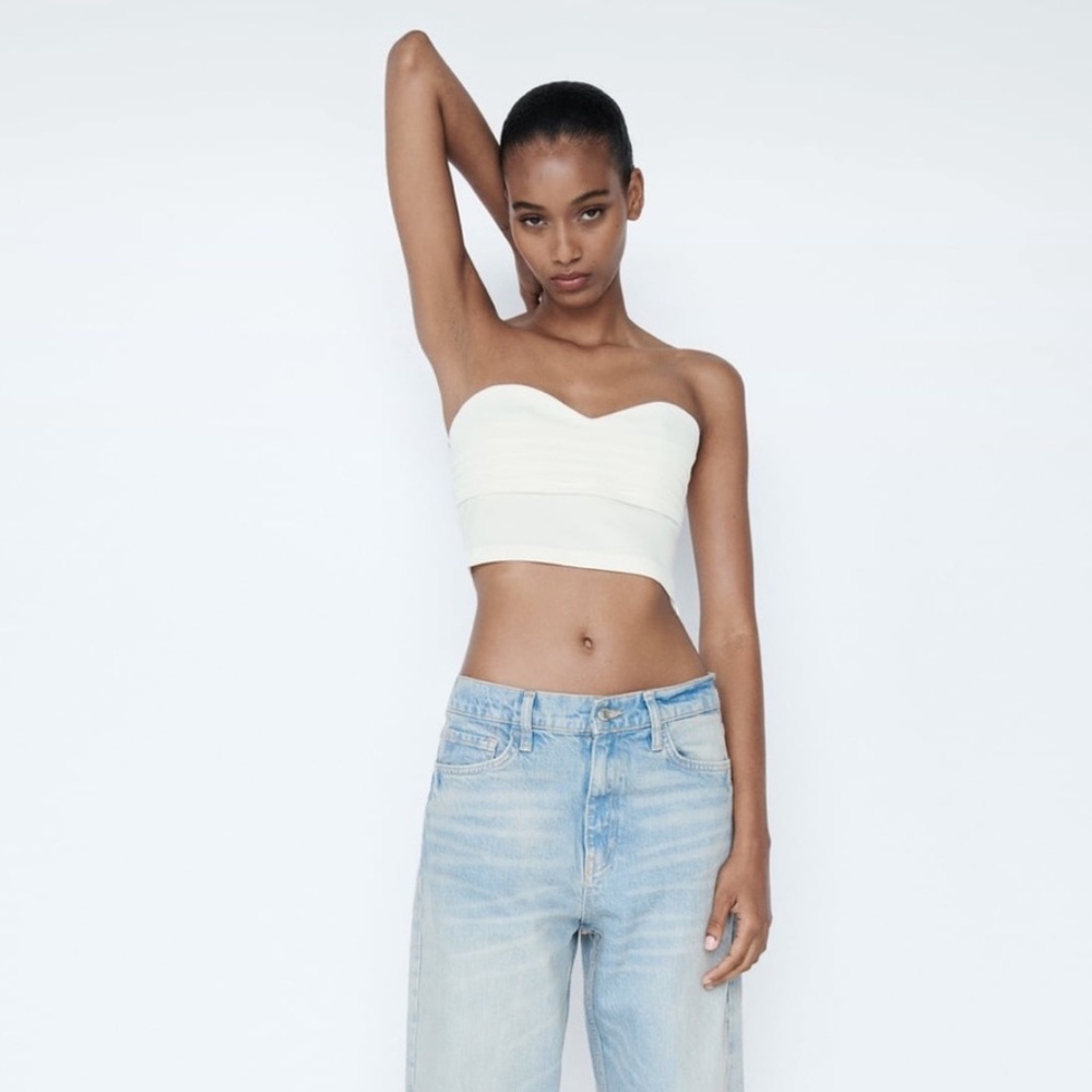 Zara Pleated Cropped Top